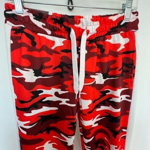 Desert Camo Orange Joggers Large Designer Camouflage Pinstripe Sweat Pants🩸 - Picture 5 of 10